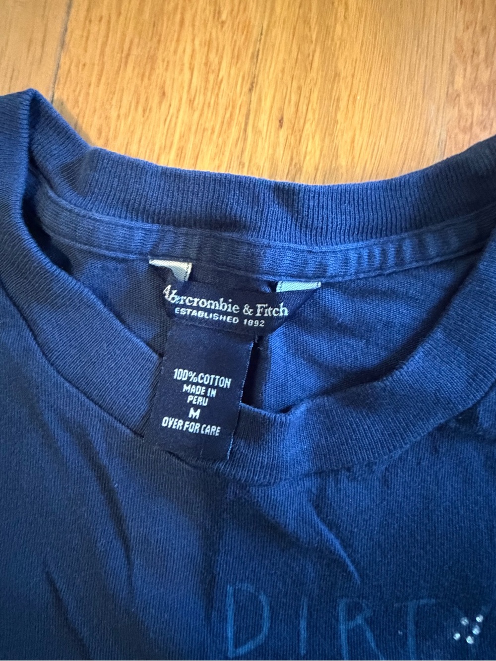 Abercrombie & Fitch Navy Blue Short-Sleeve Tee with Rhinestone Martini Glass - Picture 2 of 3